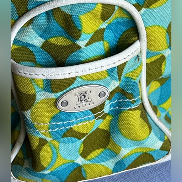 Céline Multicolor Canvas Leather Boogie Satchel Tote Bag and Wallet Turquoise - Picture 12 of 16